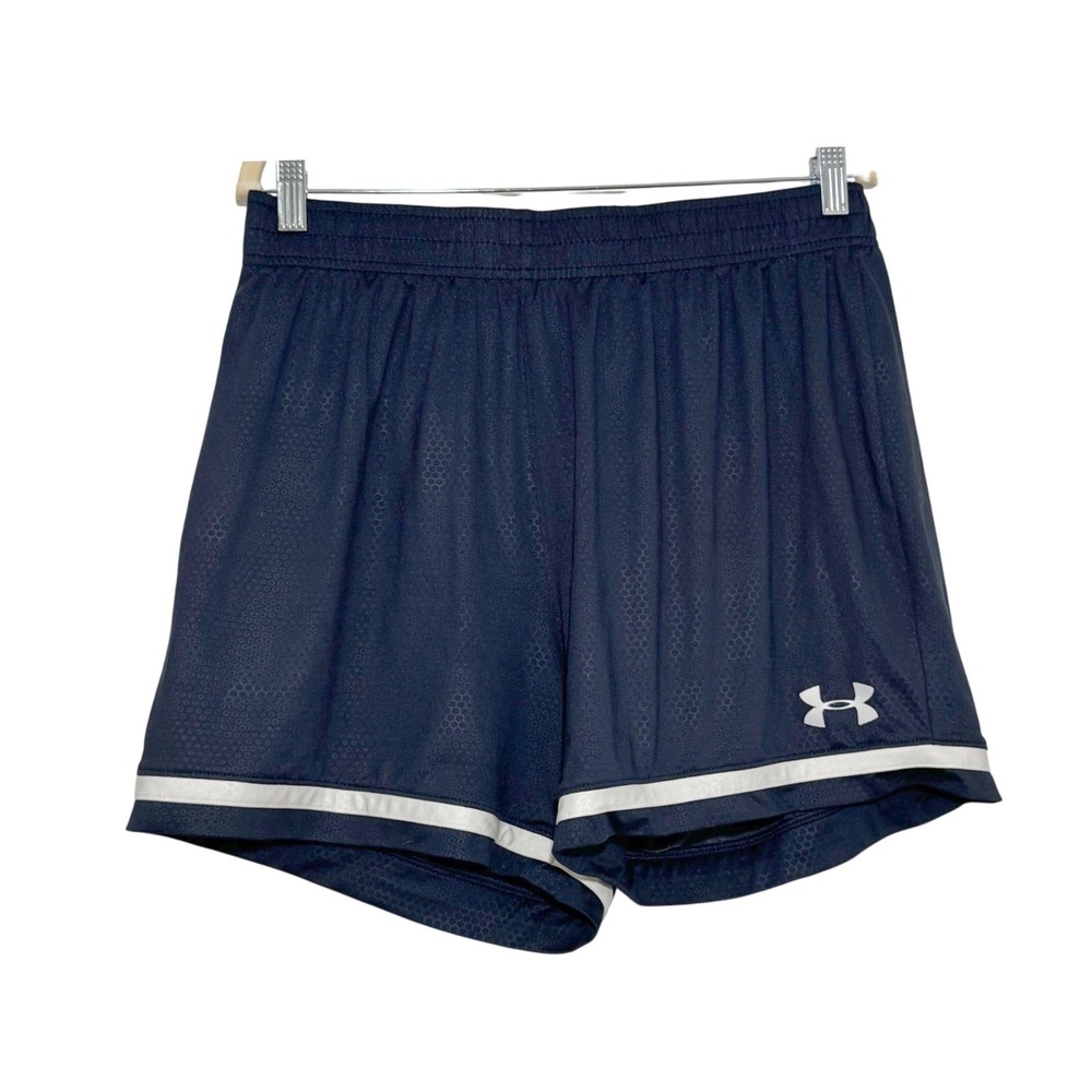 Under Armour Blue Honeycomb Mesh Athletic Running Shorts Men's Large Semi-Fitted